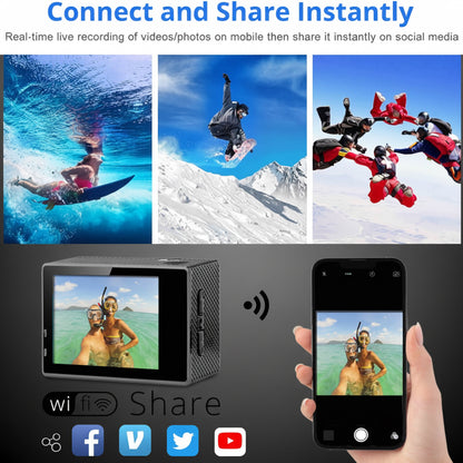 4K  Waterproof All Digital UHD WiFi Camera + RF Remote And Accessories