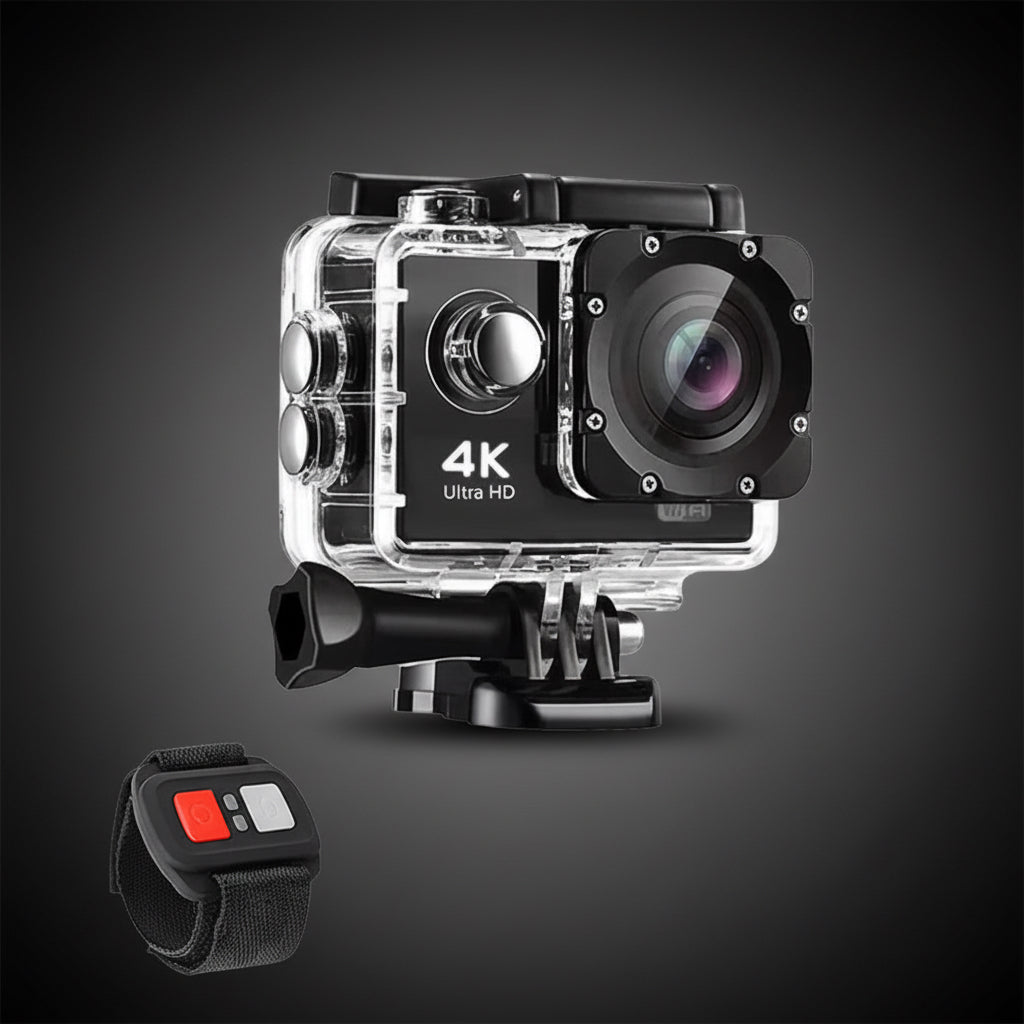 4K  Waterproof All Digital UHD WiFi Camera + RF Remote And Accessories