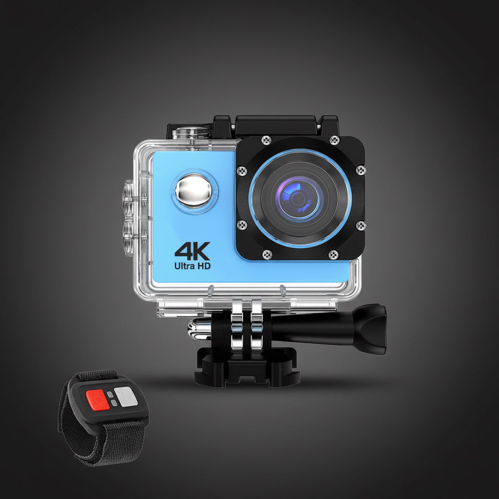4K  Waterproof All Digital UHD WiFi Camera + RF Remote And Accessories