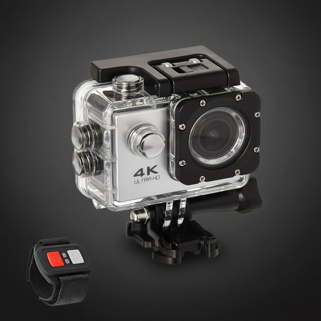 4K  Waterproof All Digital UHD WiFi Camera + RF Remote And Accessories