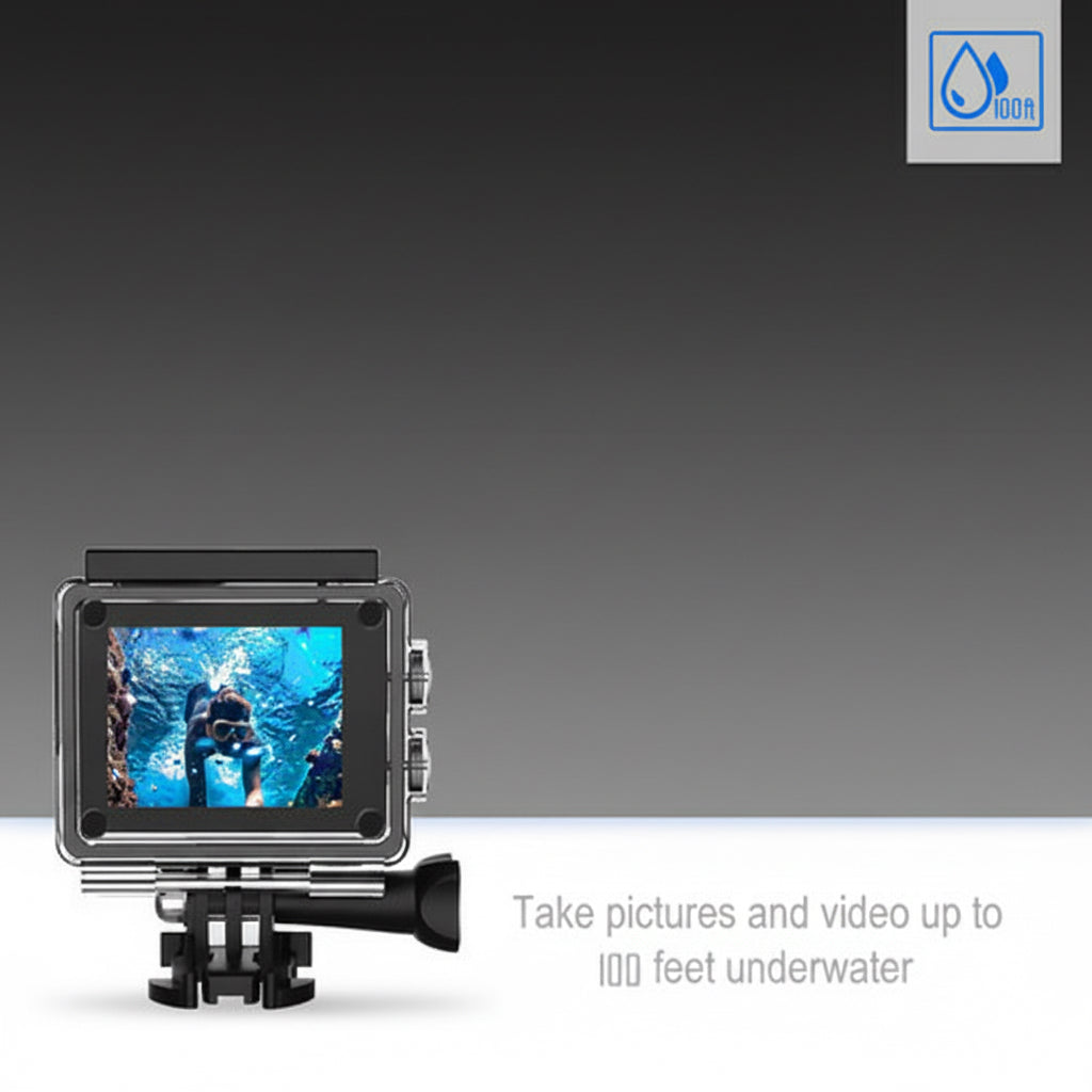 4K  Waterproof All Digital UHD WiFi Camera + RF Remote And Accessories