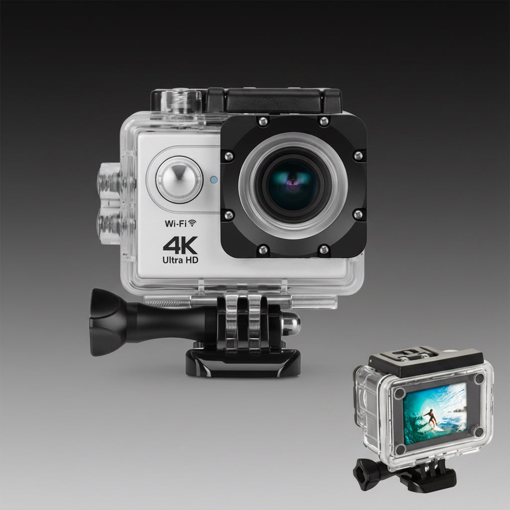 4K  Waterproof All Digital UHD WiFi Camera + RF Remote And Accessories