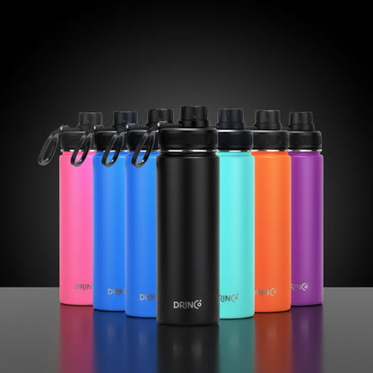 DRINCO® 22oz Stainless Steel Sport Water Bottle - Black
