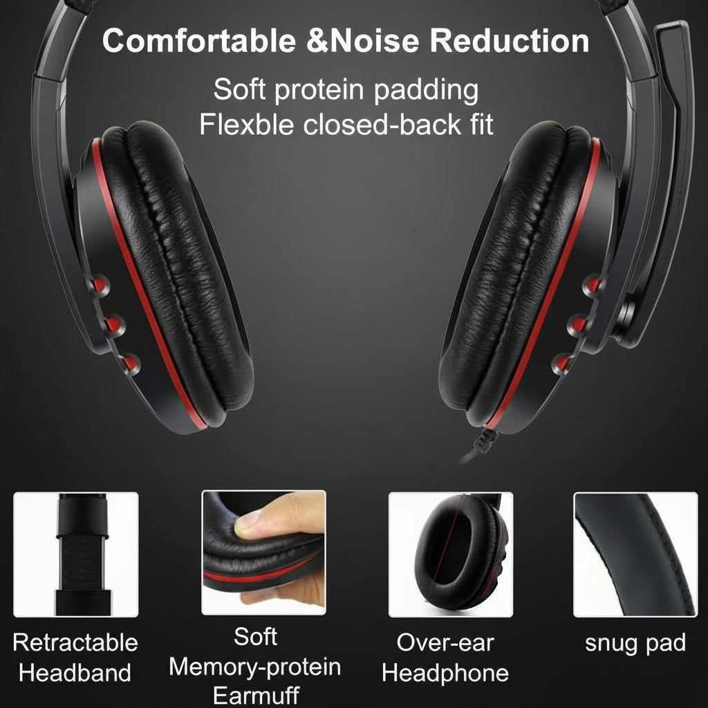 LED Wired Stereo Gaming Headset